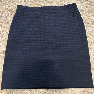 Loft Navy Textured Mini Skirt – Classic Stretch Knit Chic Skirt - XXS